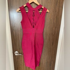 Burgundy bandage dress size small